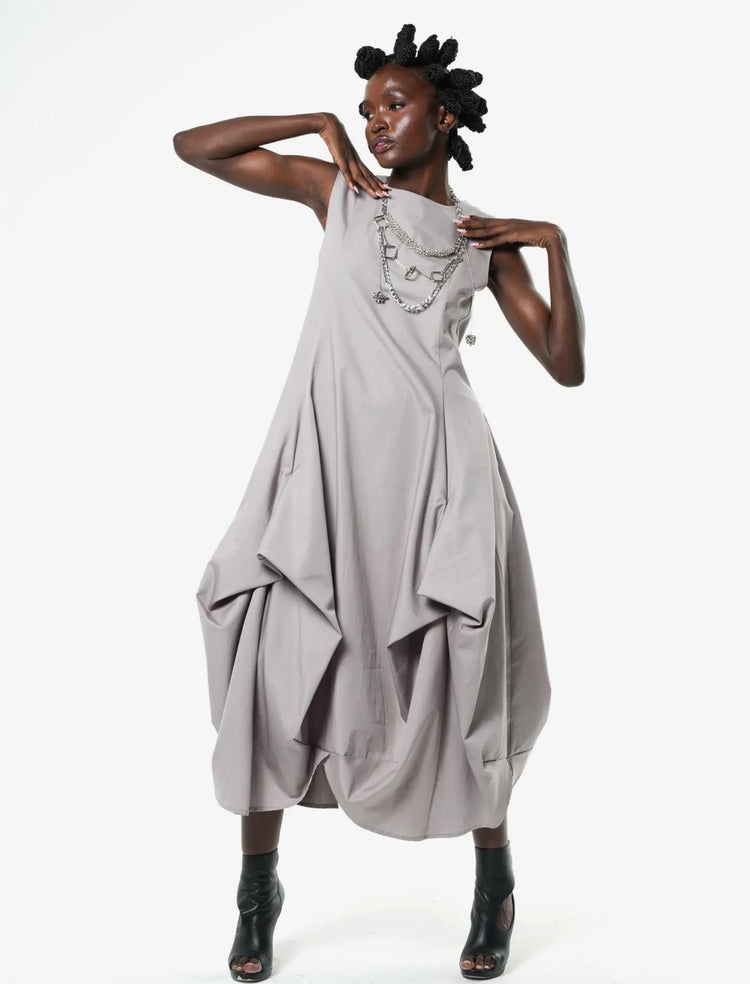 Metamorphoza Drape Dress Grey