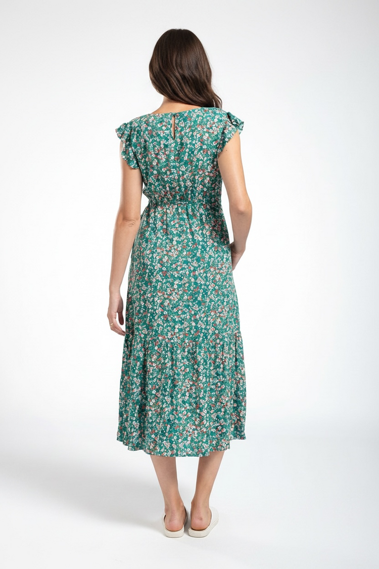 Serena Floral Dress Green