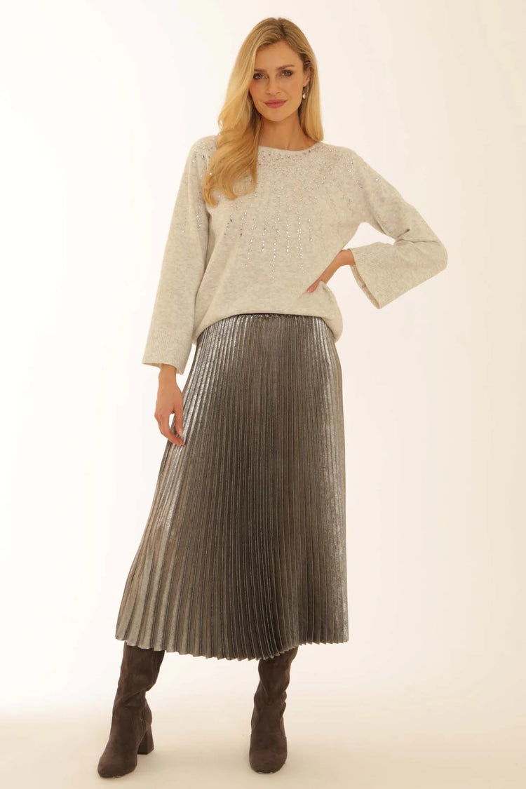 Pomodoro Metallic Pleated Skirt