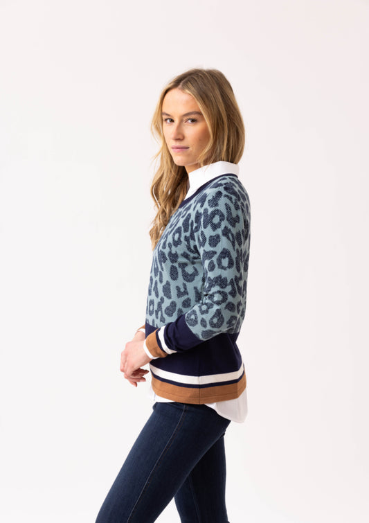 Marble Sweater 7997-223 Teal