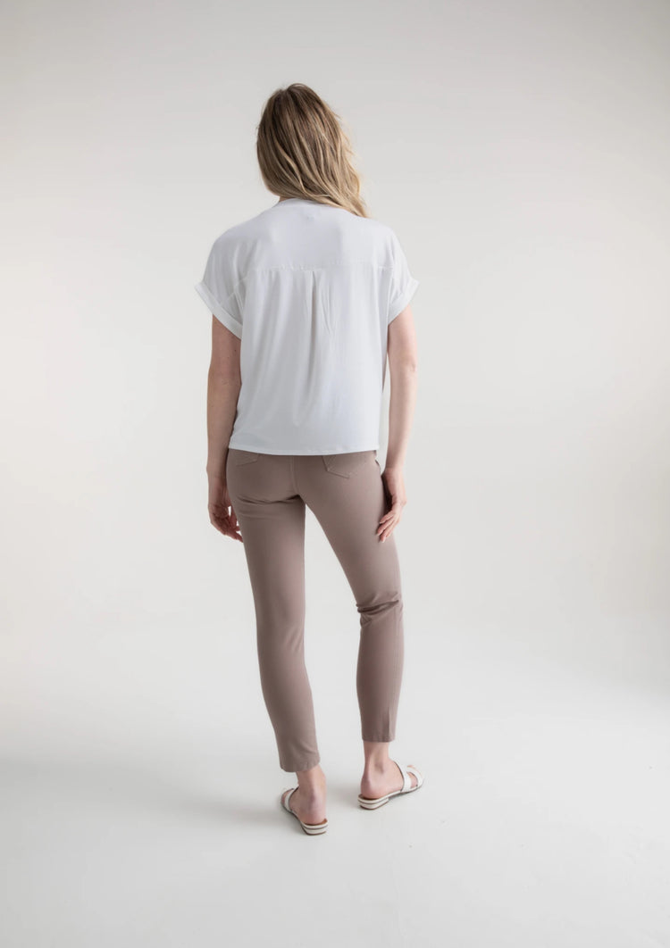 Marble Button Top White