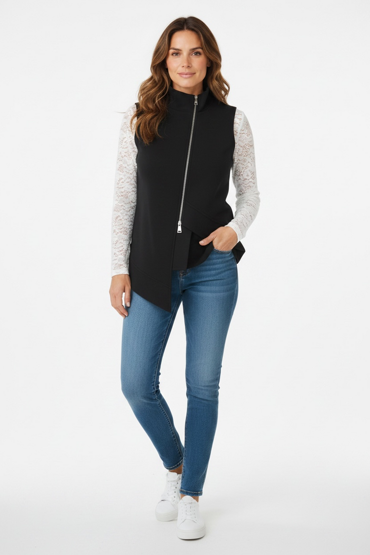 MJ Asymmetrical Jersey Gilet Black WF2750