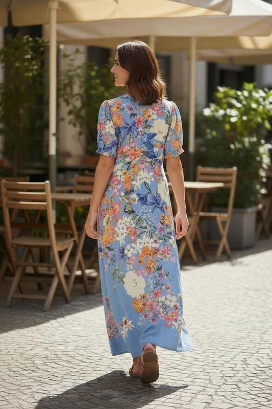 Pomodoro Tropical Flower Tea Dress