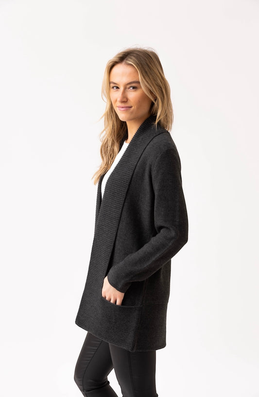 Marble Cardigan 6391 105 Charcoal