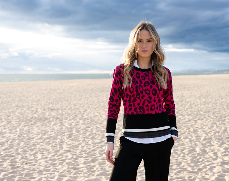 Marble Sweater 7997 126 Cerise