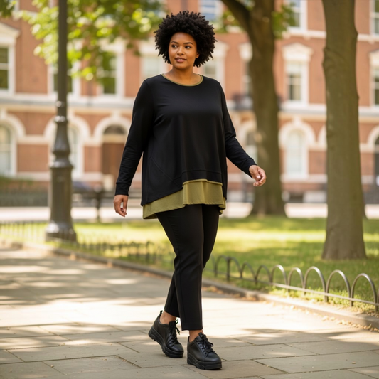 Naya Top NAW26149 Avocado & Black