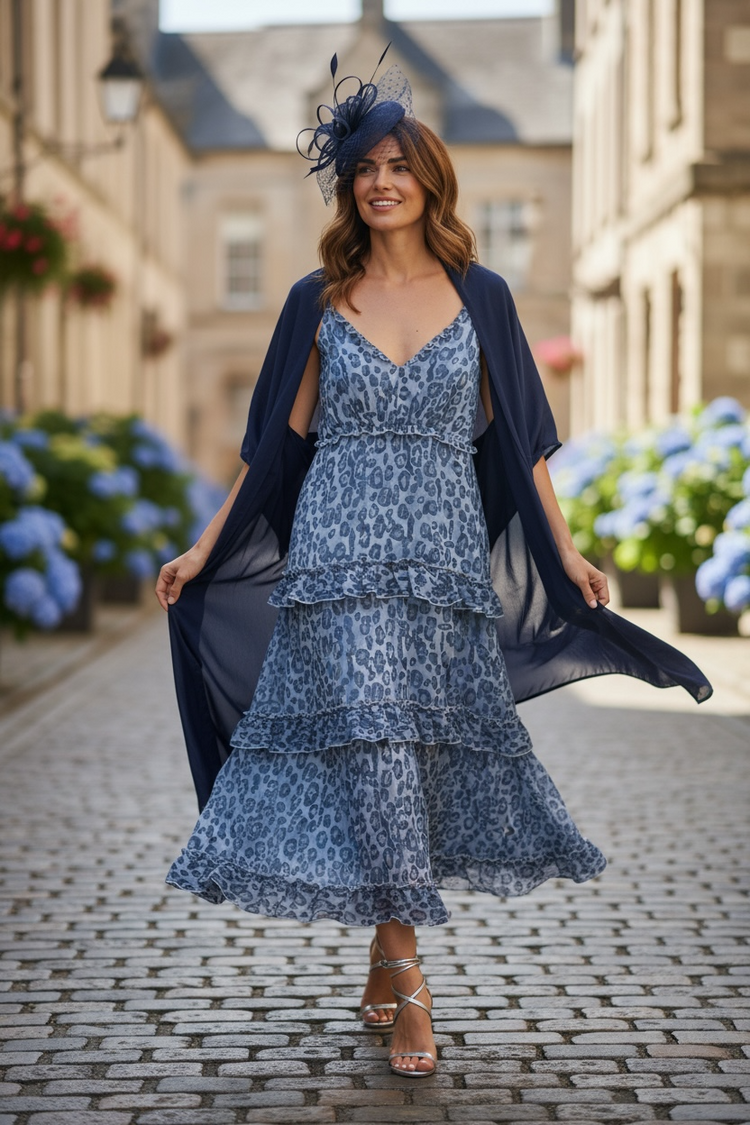 Calypso Strappy Flounce Tier Maxi Dress