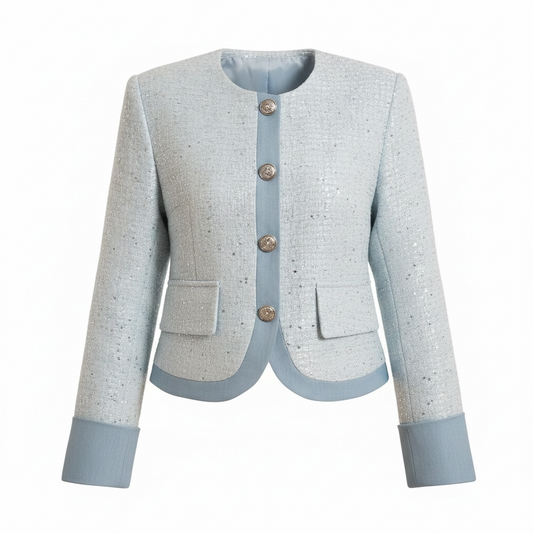 Annie Round Neck Tweed Jacket