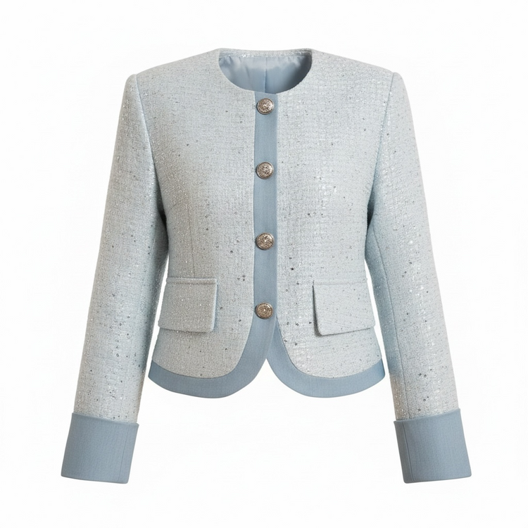 Annie Round Neck Tweed Jacket