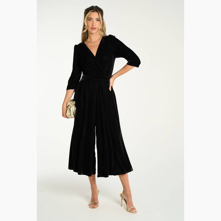 Velvet Sophia Wide Leg Jumpsuit in Black