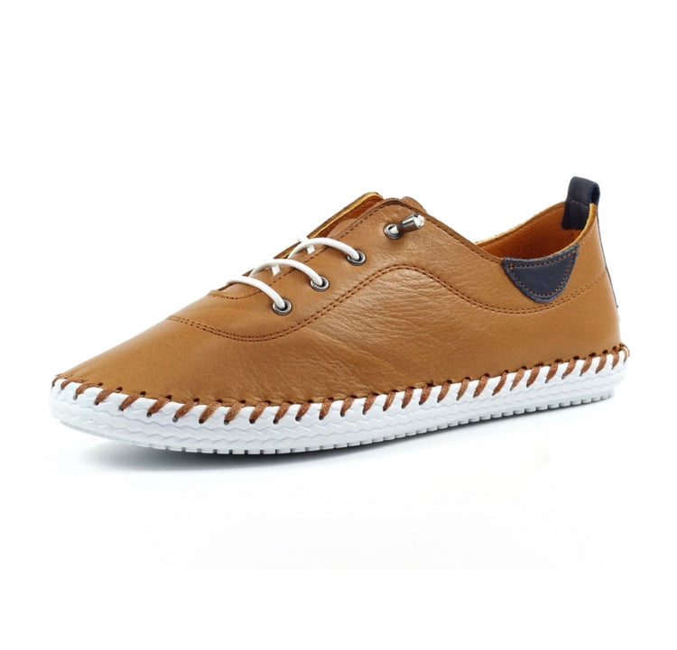 Lunar St Ives FLE030 Tan Leather Plimsoll