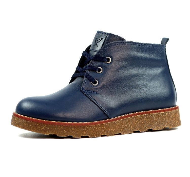 Claire III Navy Leather Boot