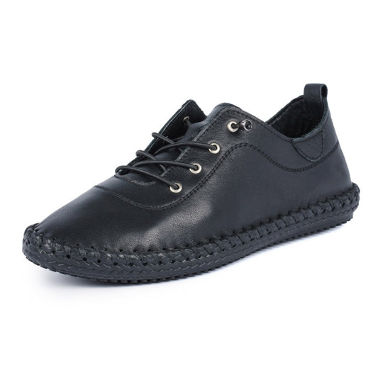 Lunar St Ives FLE030 Black Plimsole
