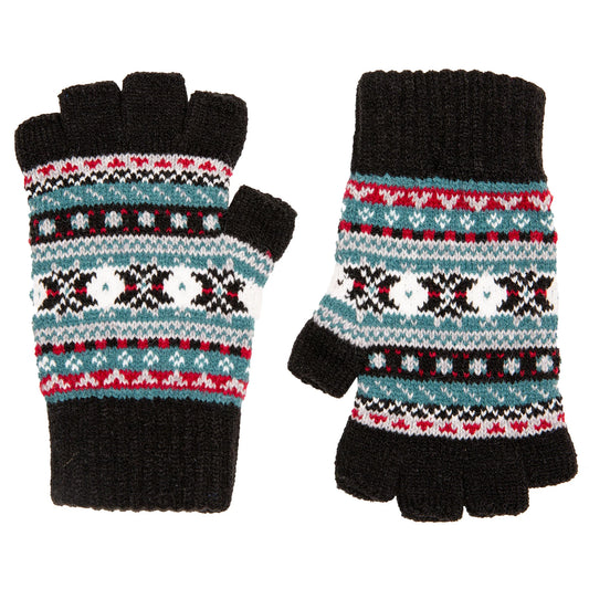 Dents 6-3285 Fair Isle Gloves Black