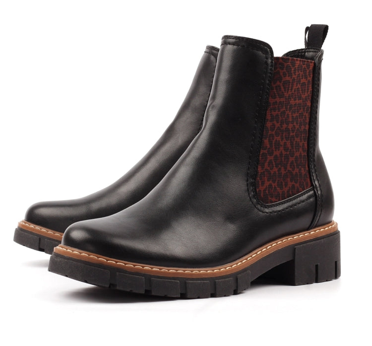 Lunar Ribble Black Ankle Boot