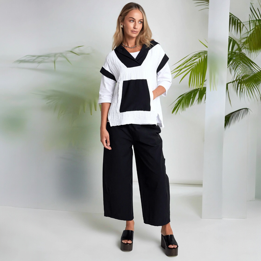 Naya Culotte Trousers Cropped Black NAS26237