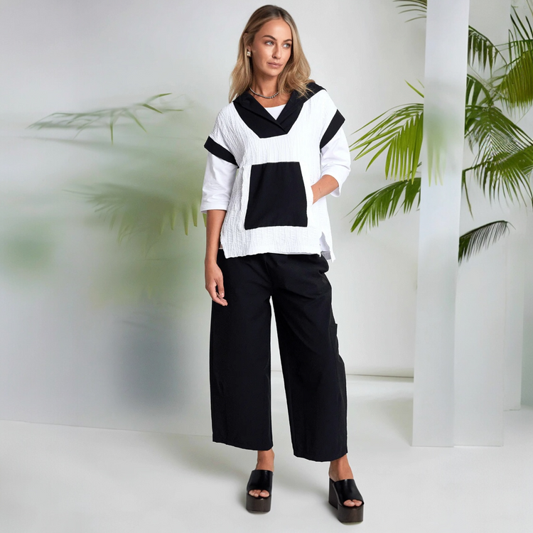 Naya Culotte Trousers Cropped Black NAS26237