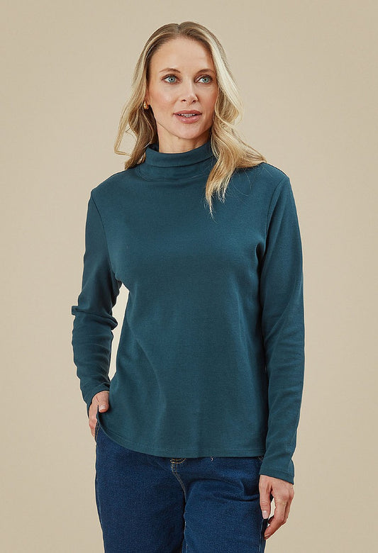 Brushed Cotton Brianti Polo-Neck