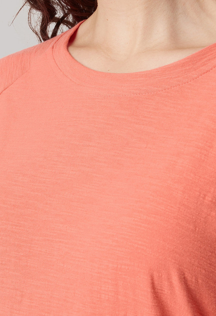 Adini Cotton Slub Becca Top - Coral