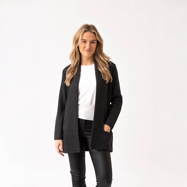 Marble Cardigan 6391 105 Charcoal