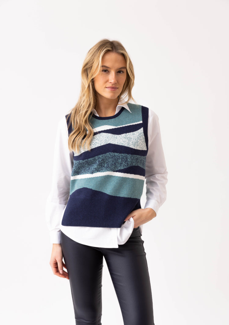 Marble Vest 8107-223 Teal