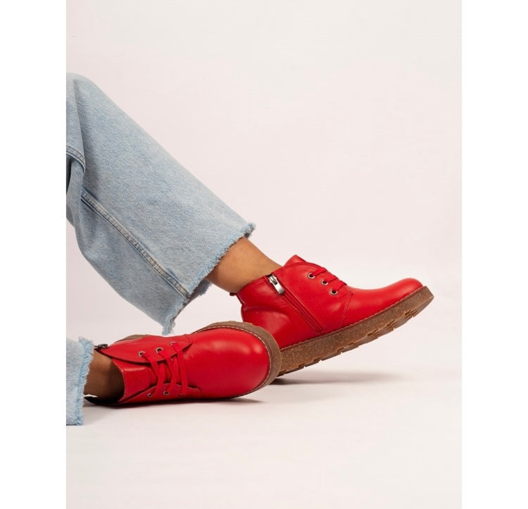 Claire III Red Leather Boot