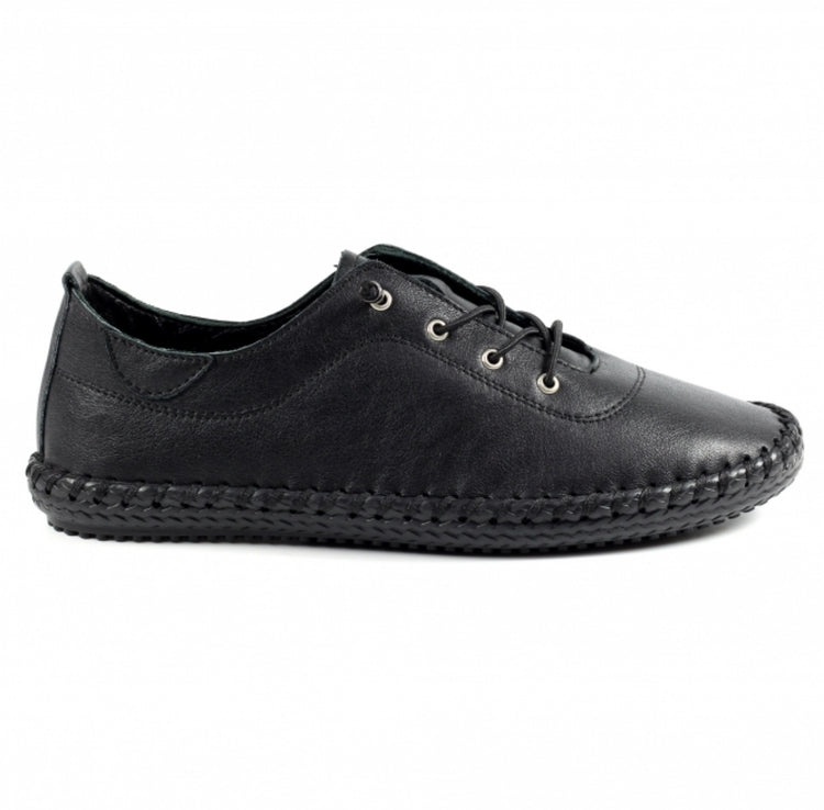 Lunar St Ives FLE030 Black Plimsole
