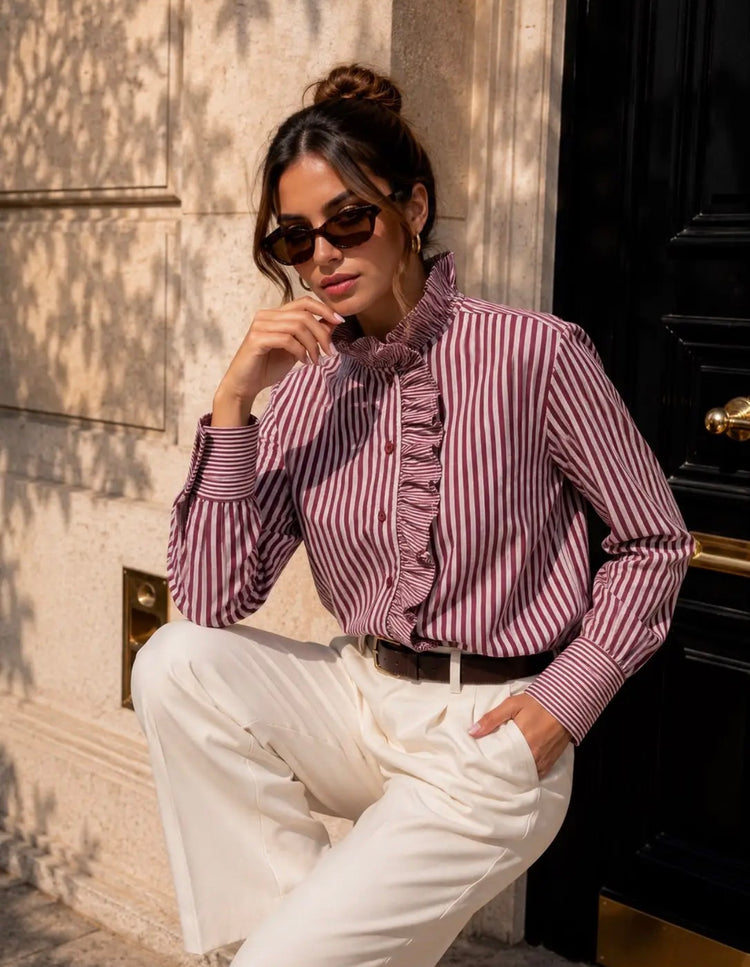 Emma & Ashley Ruffle Shirt (colour options)