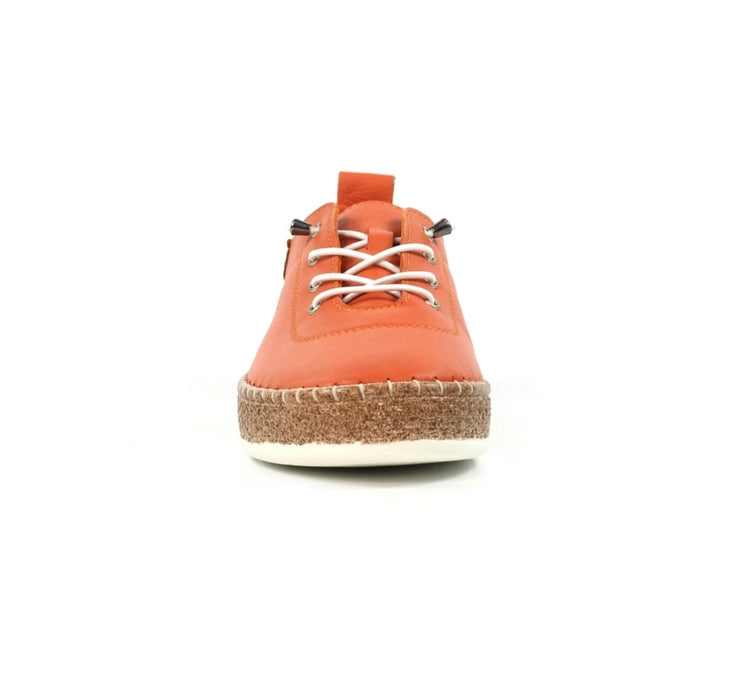 Evie Orange Leather Plimsole