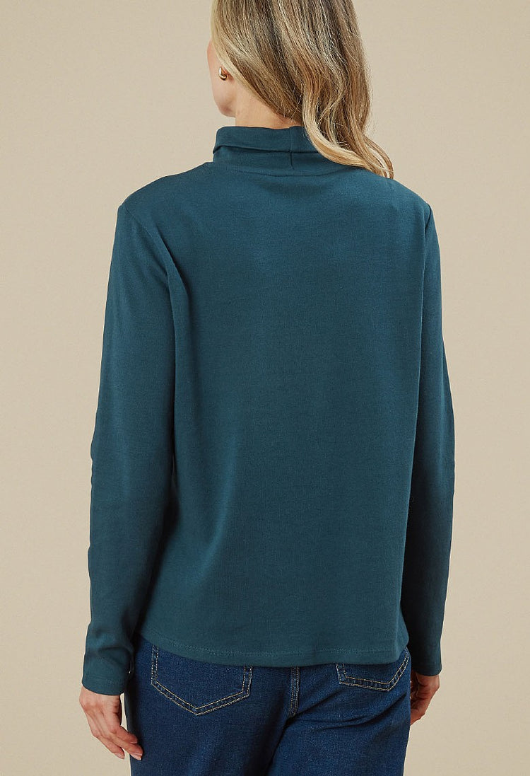 Brushed Cotton Brianti Polo-Neck