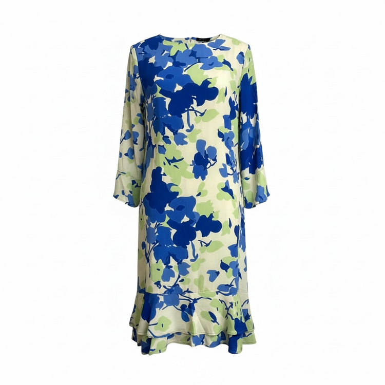 Pomodoro Trailing Flower Ruffle Hem Dress (colour options)