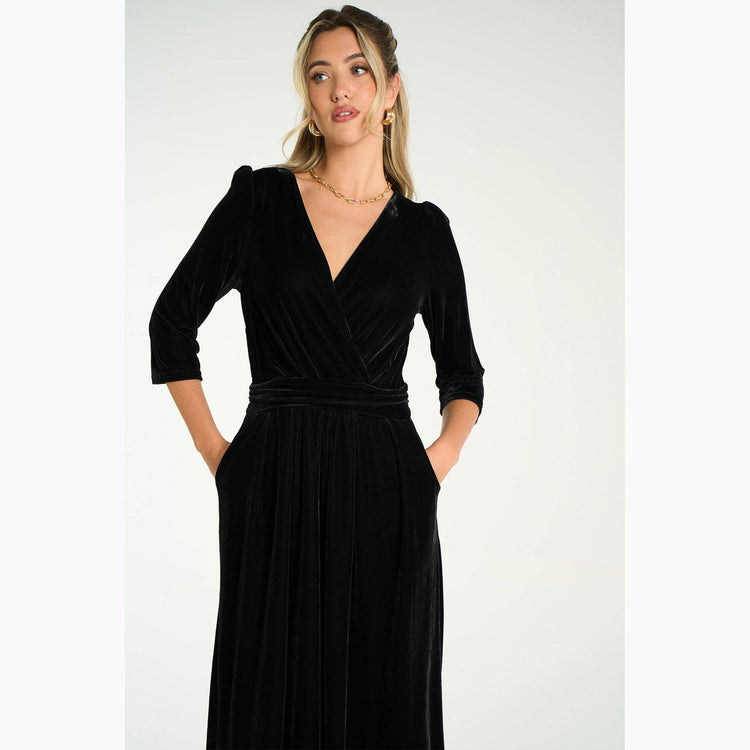 Velvet Sophia Wide Leg Jumpsuit in Black