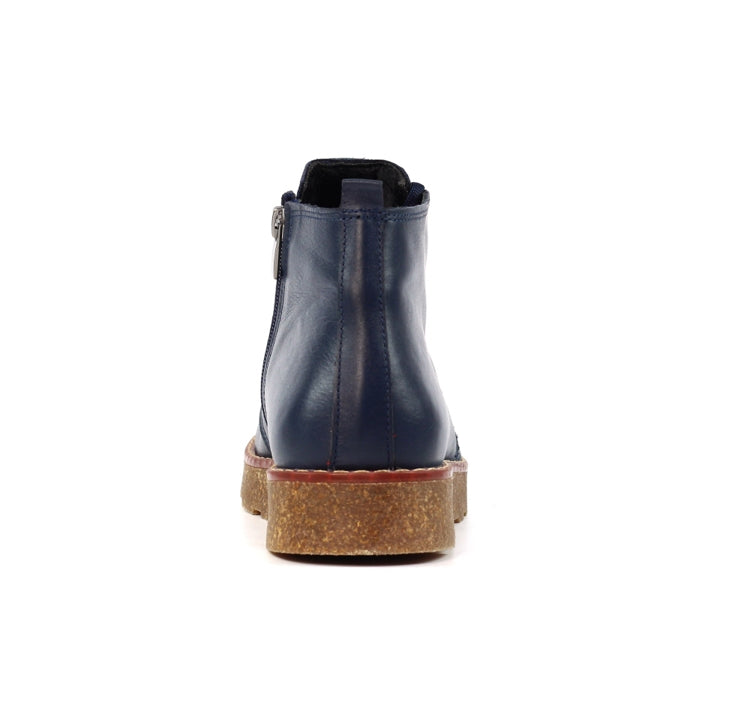 Claire III Navy Leather Boot