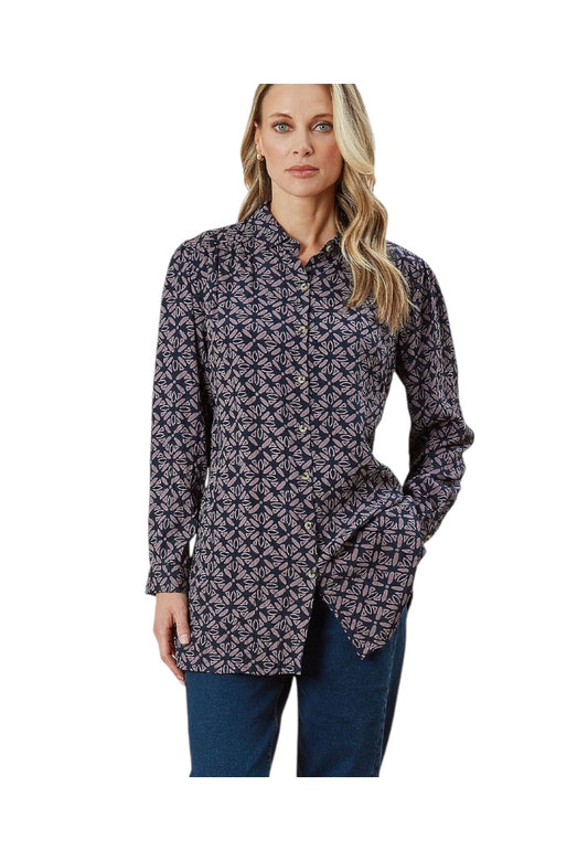 Mirim Shirt Amelia Print Navy