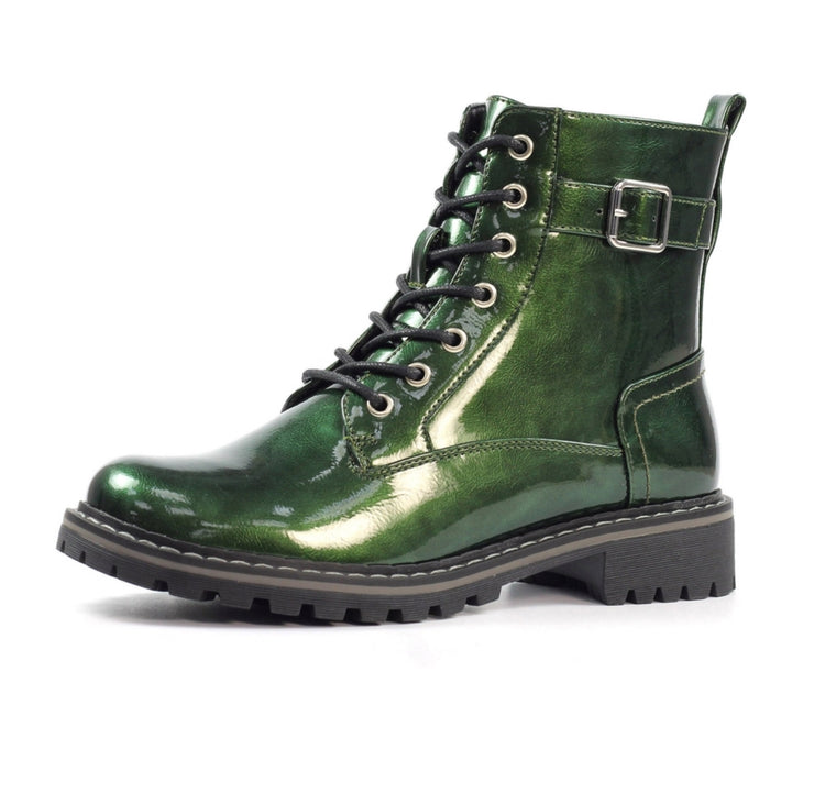 Lunar Parlour Green Patent Ankle Boot