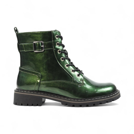 Lunar Parlour Green Patent Ankle Boot
