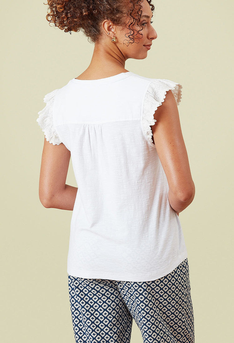 Adini Frankie Frill Slub Vest (colour options)