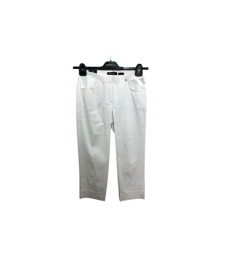 Robell Bella 07 Cropped Trousers with Pockets White