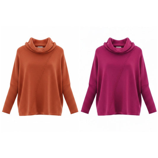 Pomodoro Plain Whipstitch Jumper 22650 (colour options)