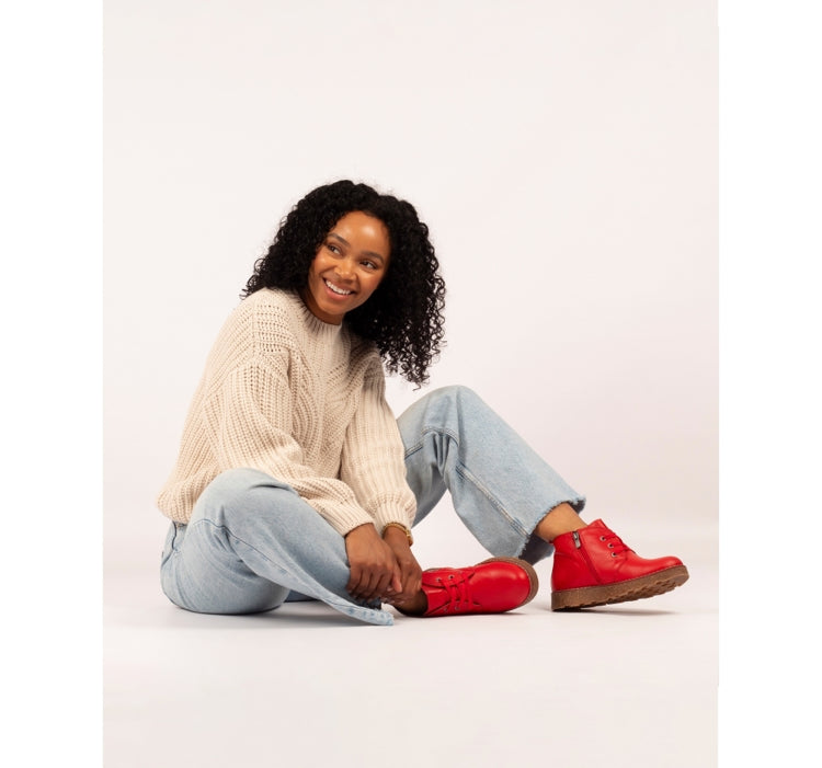 Claire III Red Leather Boot