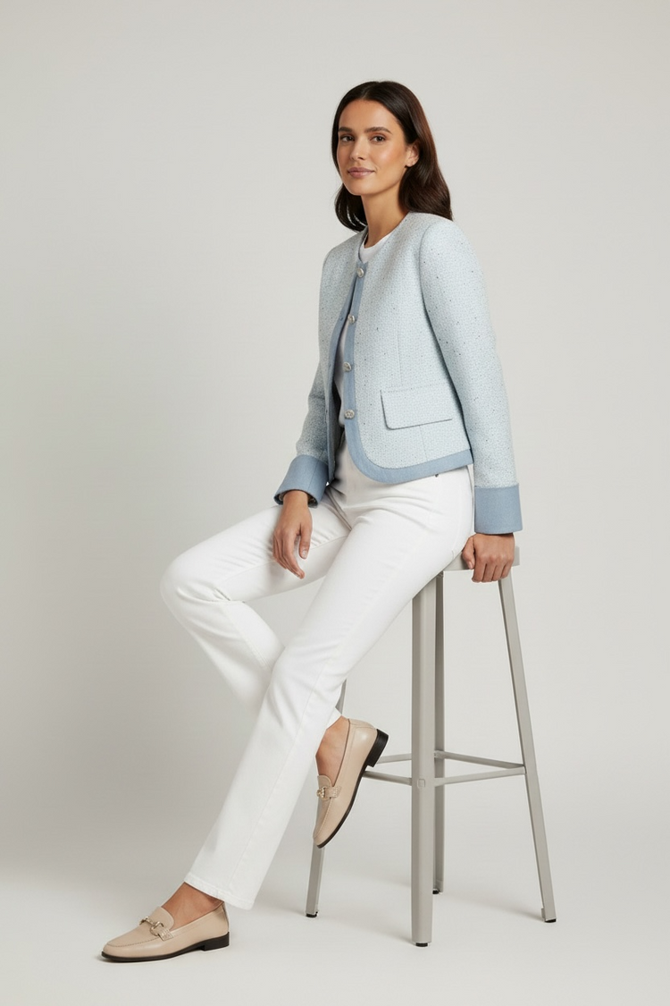 Annie Round Neck Tweed Jacket