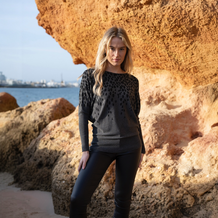 Marble Sweater 8022 105 Charcoal