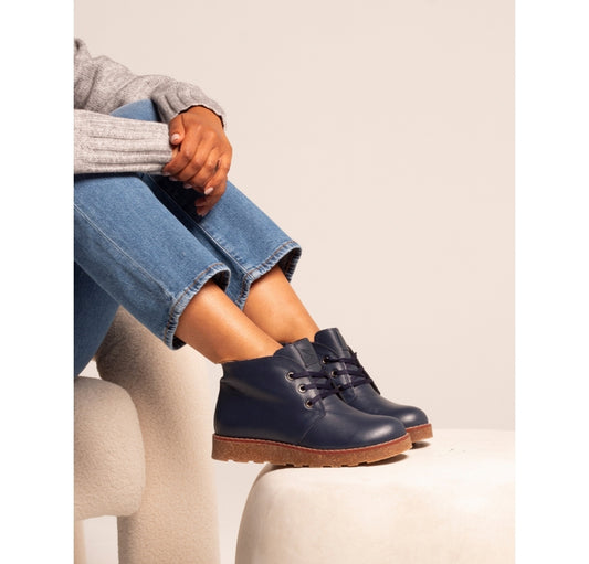 Claire III Navy Leather Boot