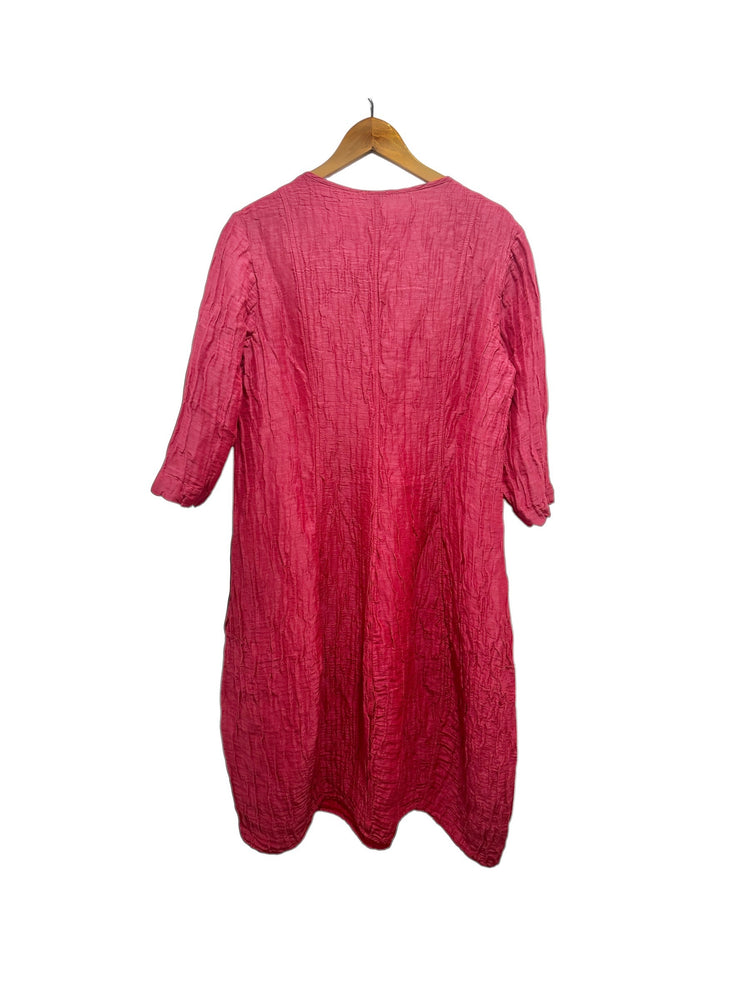Grizas Silk/Linen Dress Raspberry