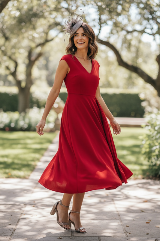 Peruzzi Drape Dress Tomato