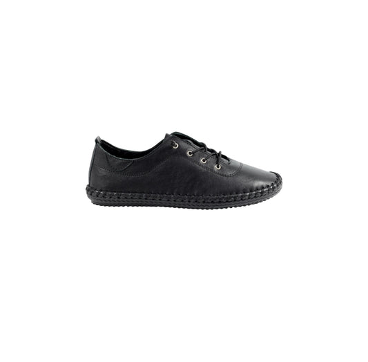 Lunar St Ives FLE030 Black Plimsole