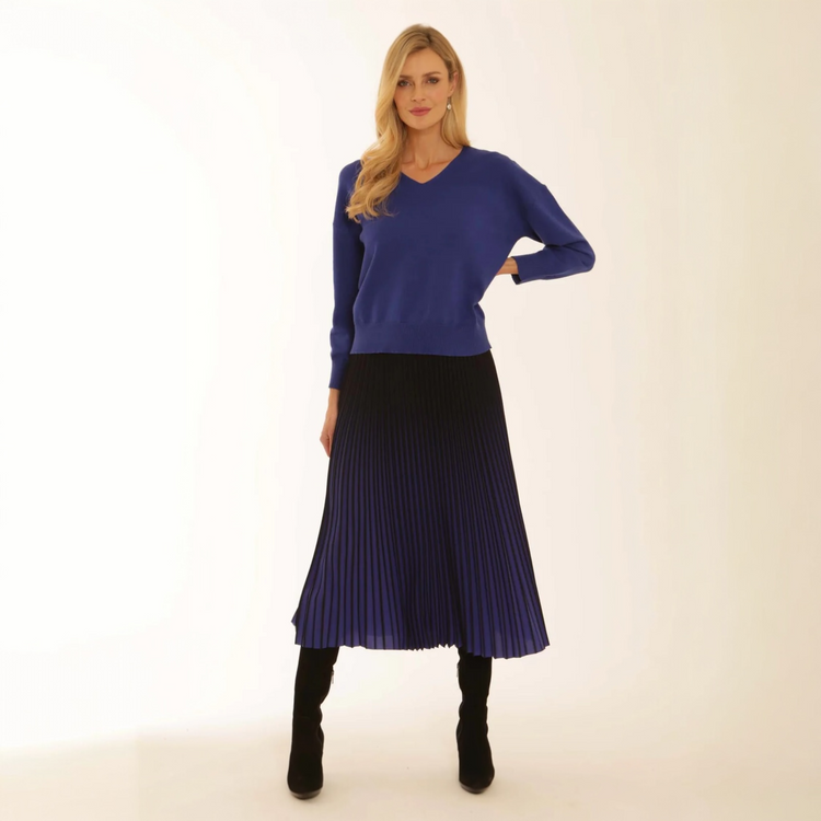 Pomodoro Ombre Pleated Skirt Cobalt