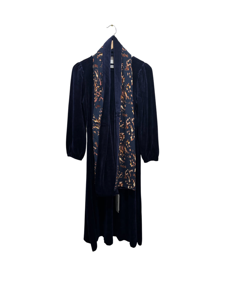 Victoria Velvet/Print Shawl Purple Moonlight