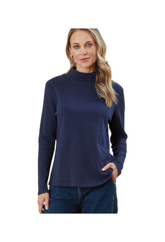 Brushed Cotton Brianti Polo-Neck