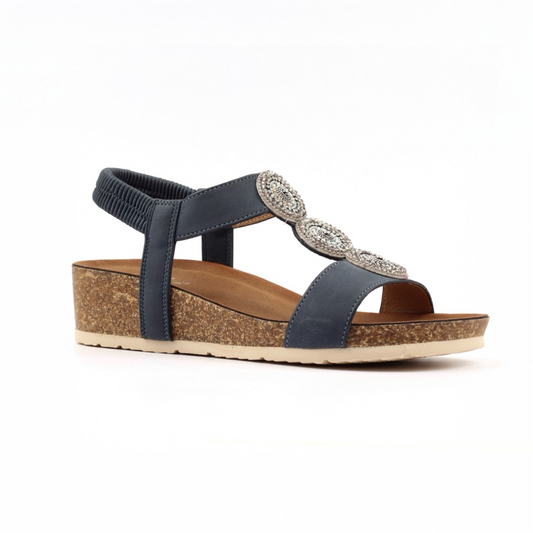 Lunar Cassidy Wedge Sandal Navy